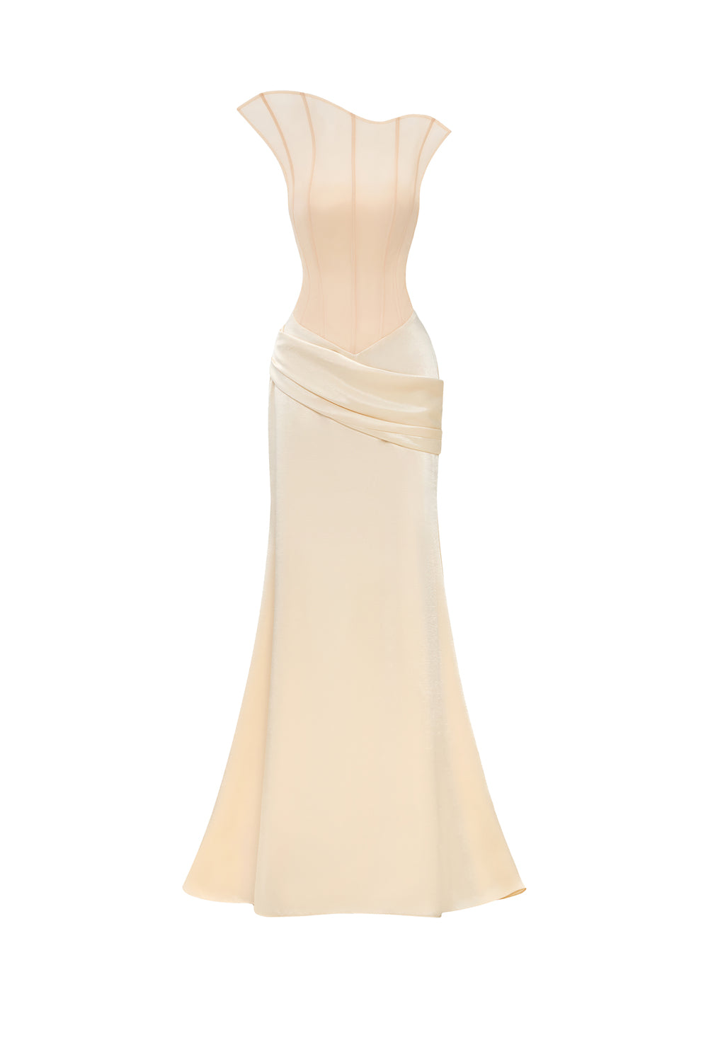 Lily Dawn Curve Neck Draped Maxi Dress