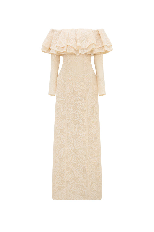 Roselle Off-Shoulder Ruffle Maxi Dress