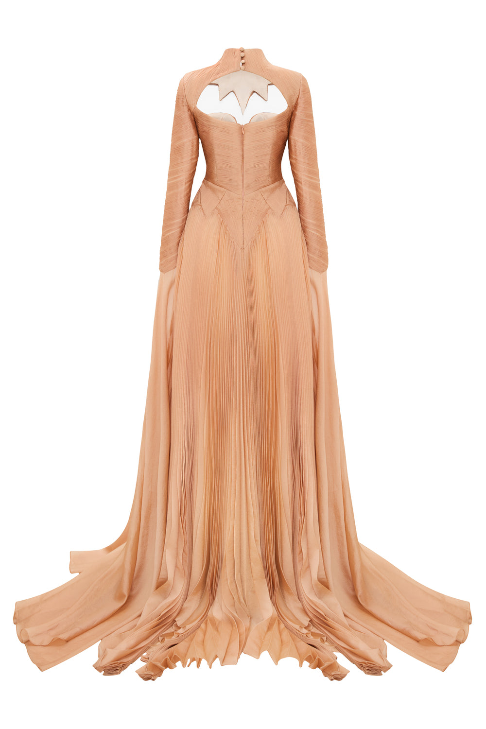 Lumina Mirage Split Sleeve Pleated Maxi Dress