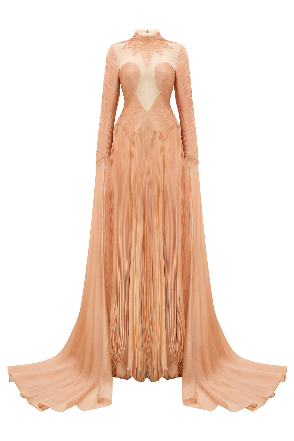 Lumina Mirage Split Sleeve Pleated Maxi Dress