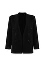 Avenoire Straight Double Breasted Crepe Blazer