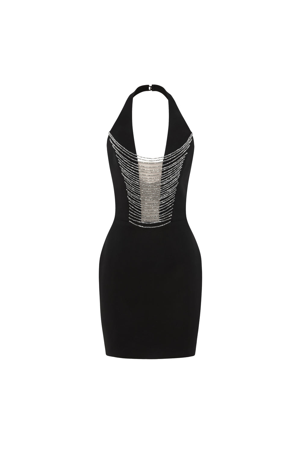 Dahlisca Bodycon Halter Neck Crepe Mini Dress