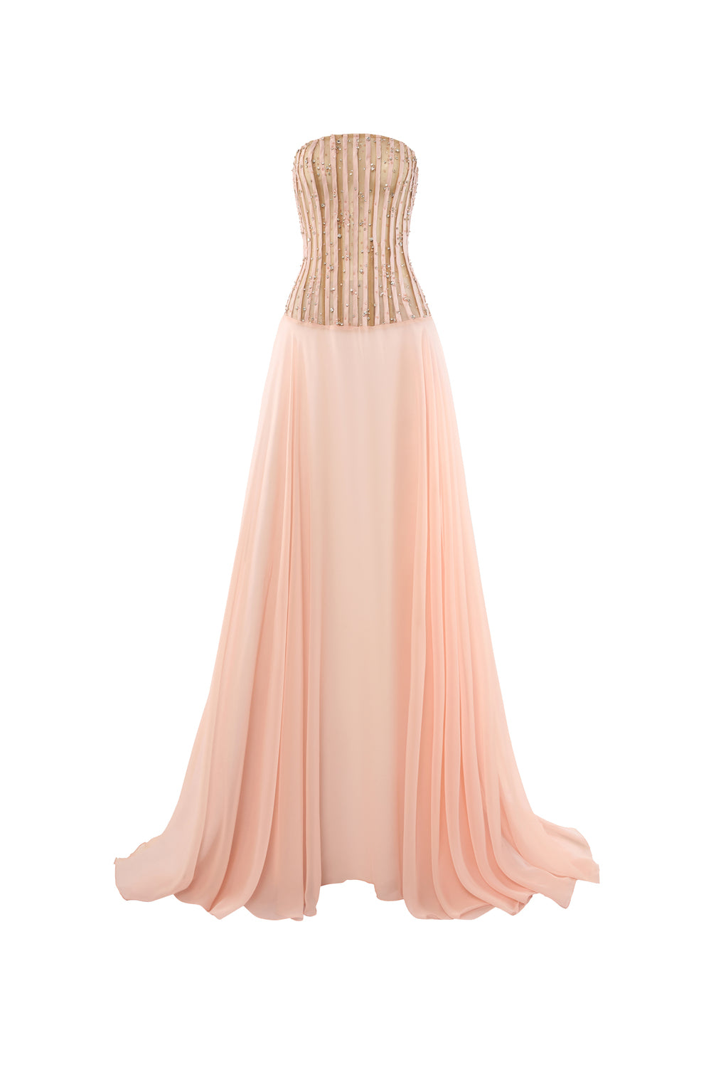 Zyvelle Sheath See-Through Chiffon Floor Length Dress