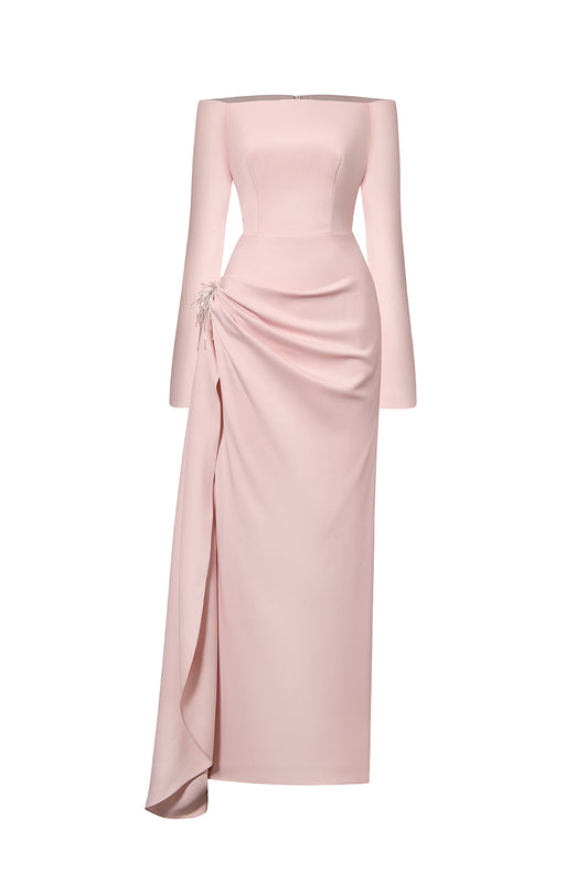 Rouge Sheath Extended Flap Cotton Maxi Dress