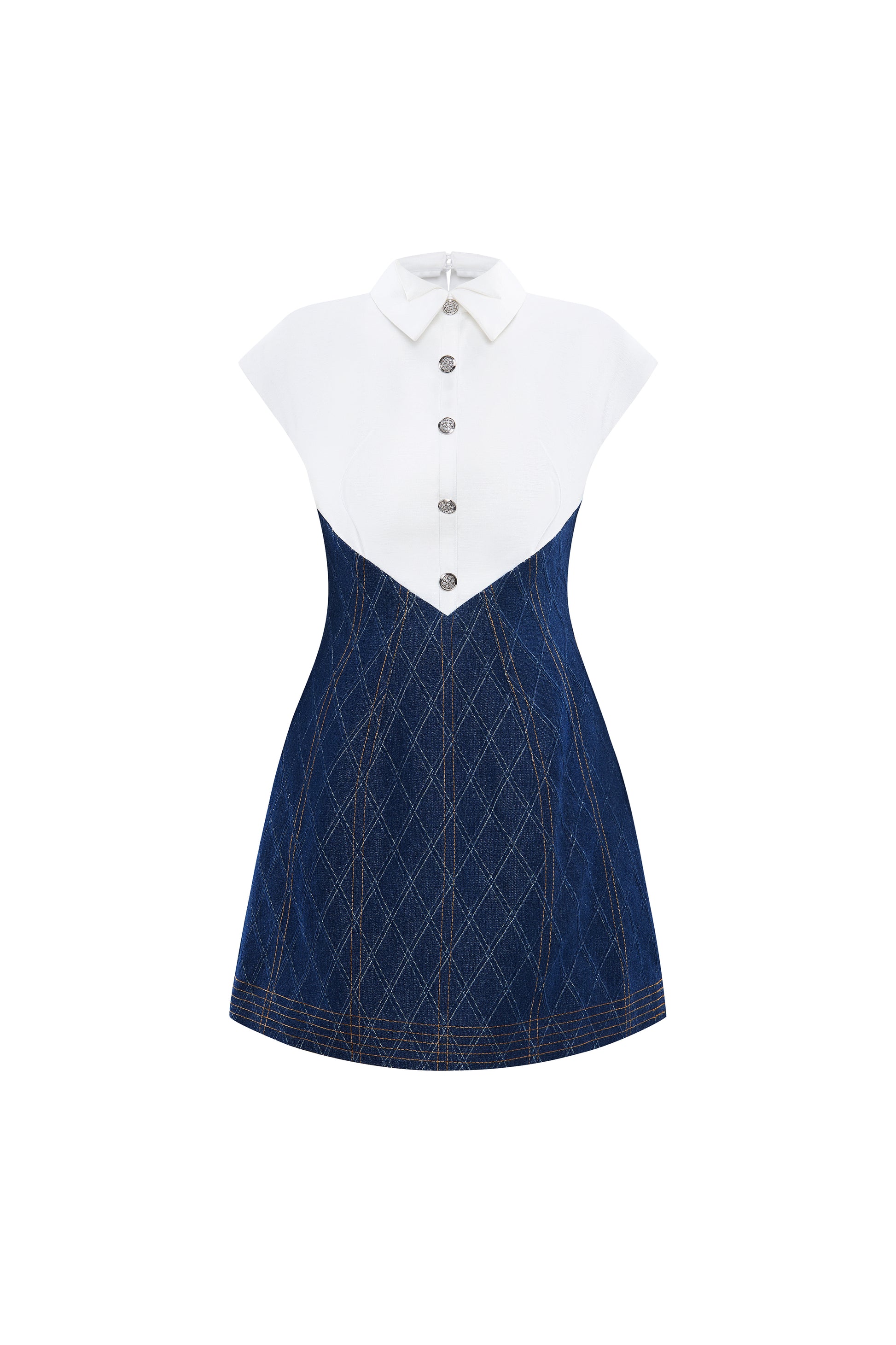collared denim mini dress Collared Denim Mini Dress Medium
