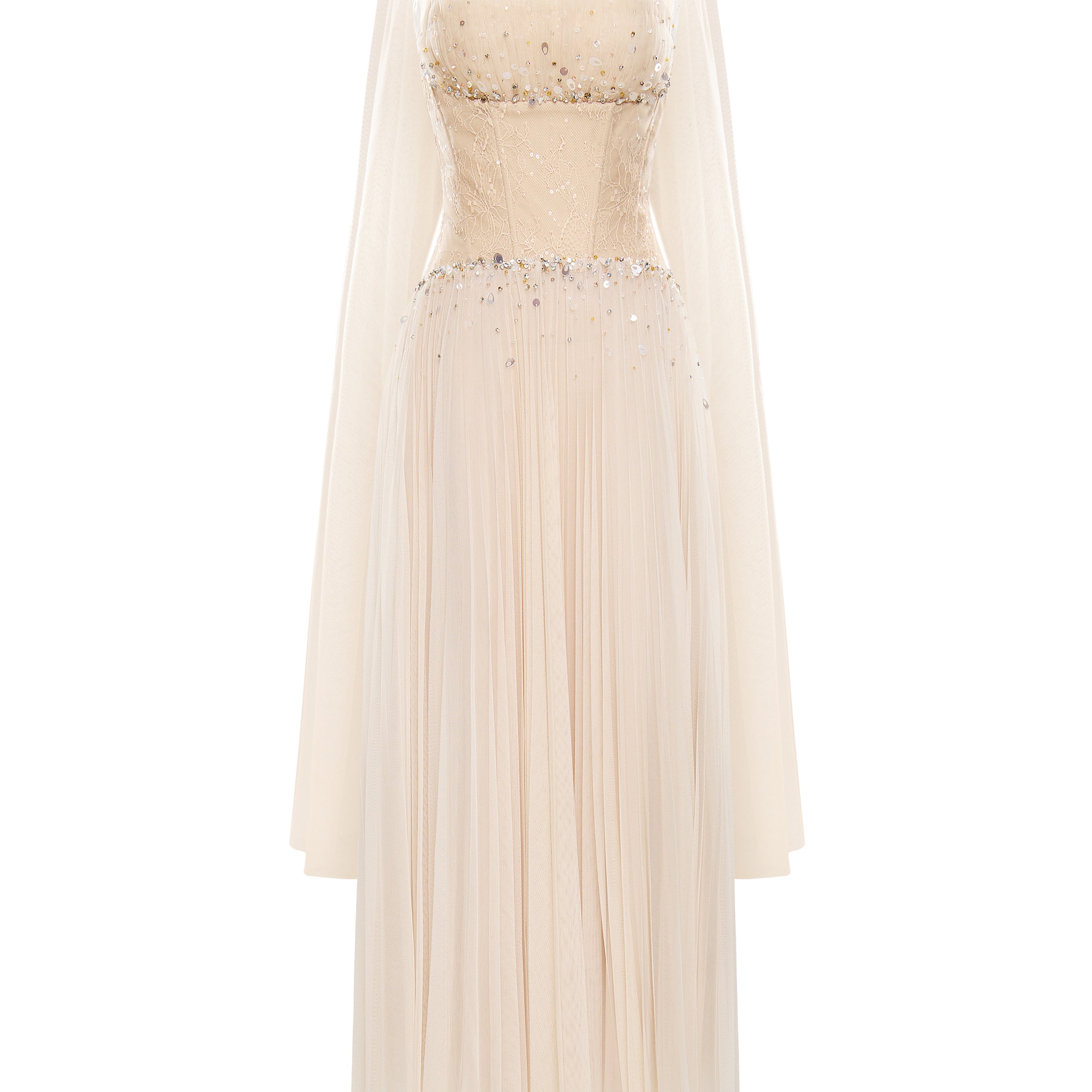 Serenya A-line Ruffled Chantilly Lace Midi Dress