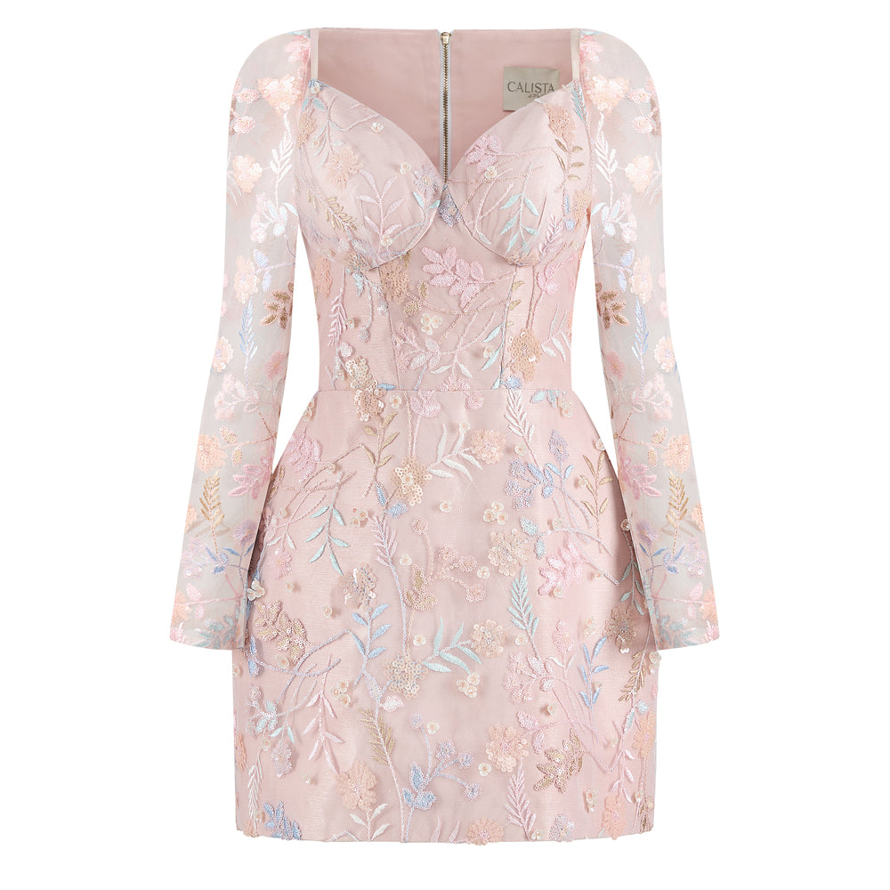 Cirelle Bodycon Sweetheart Neck Taffeta Mini Dress