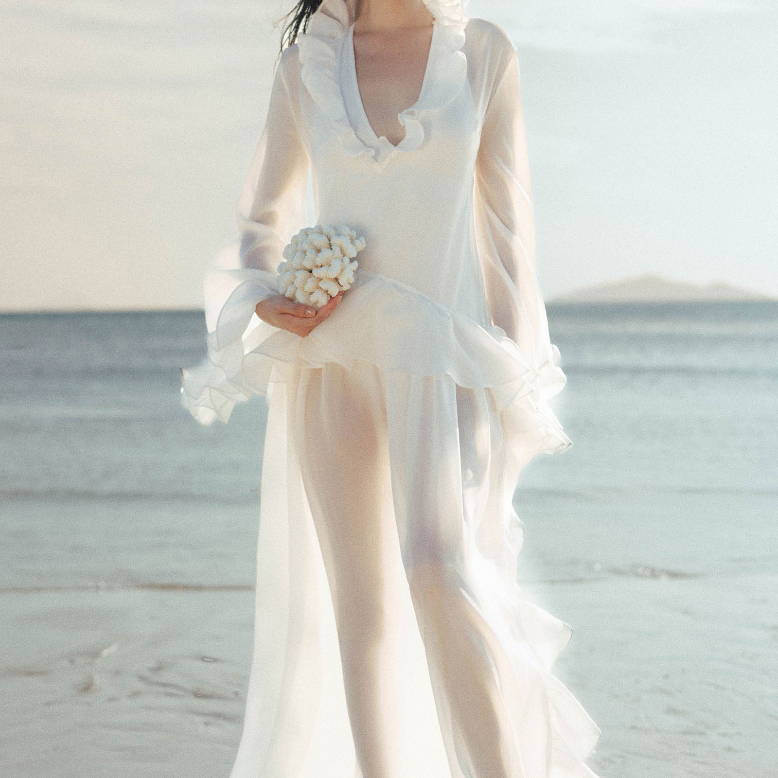 Abalone Ruffle Maxi Dress - MEAN BLVD