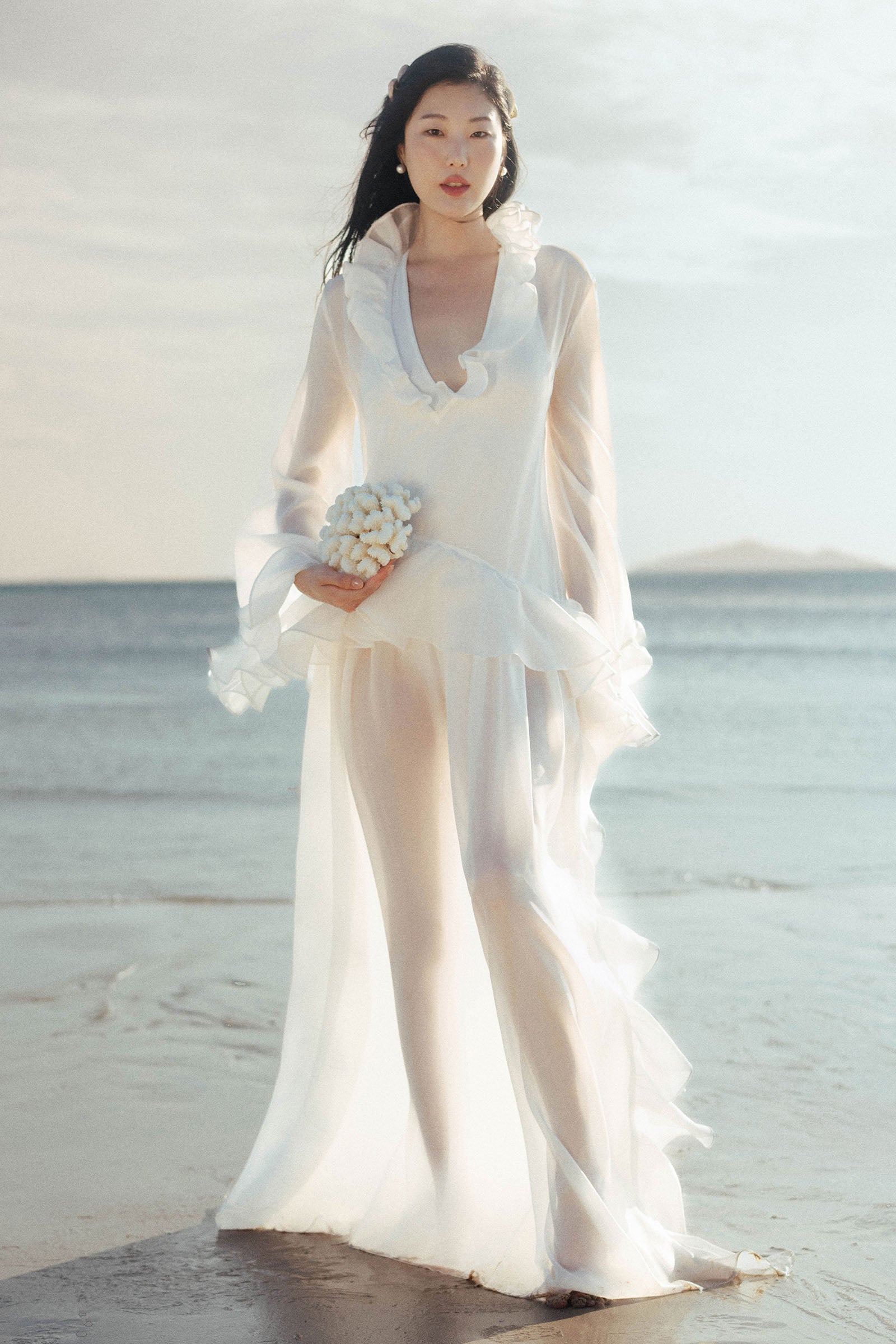 Abalone Ruffle Maxi Dress - MEAN BLVD