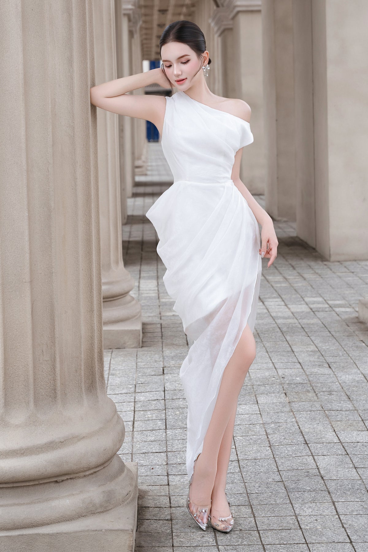 Adeline Asymmetric Midi Dress - MEAN BLVD
