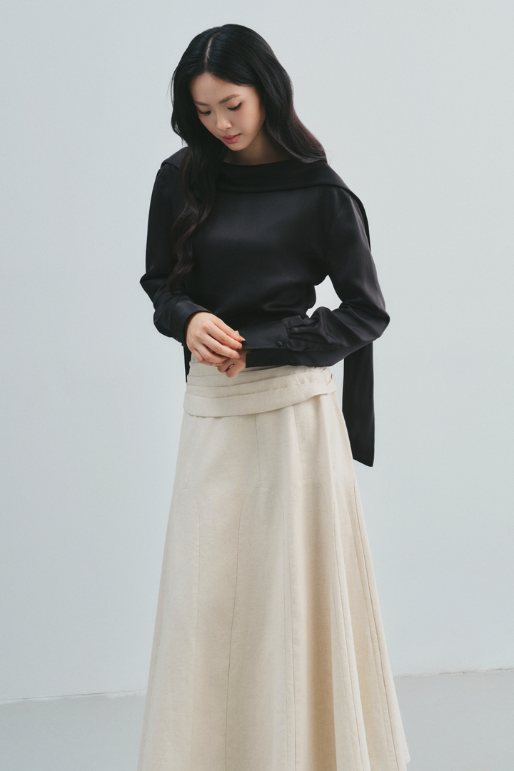 Adina Scarf Neck Draped Top - MEAN BLVD