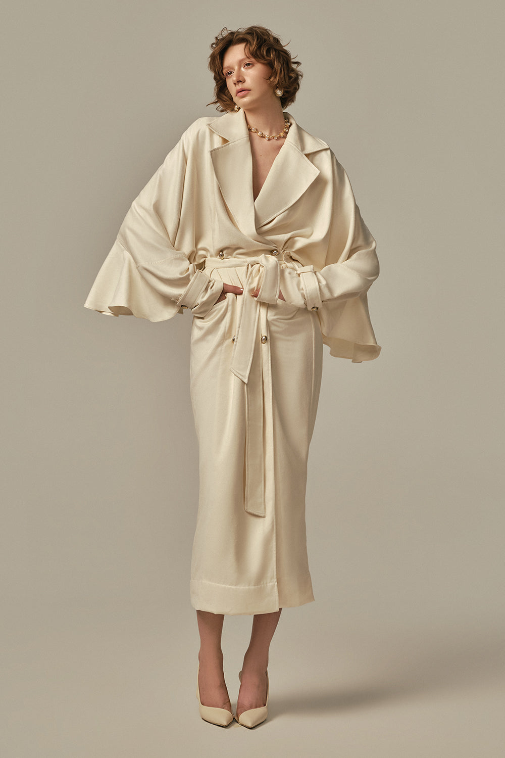 Aile Bell Sleeve Trench Coat - MEAN BLVD