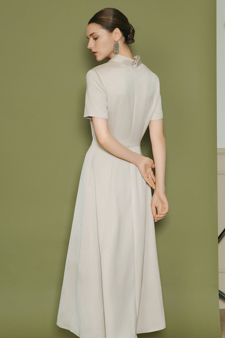 Alba Collared Button Midi Dress - MEAN BLVD