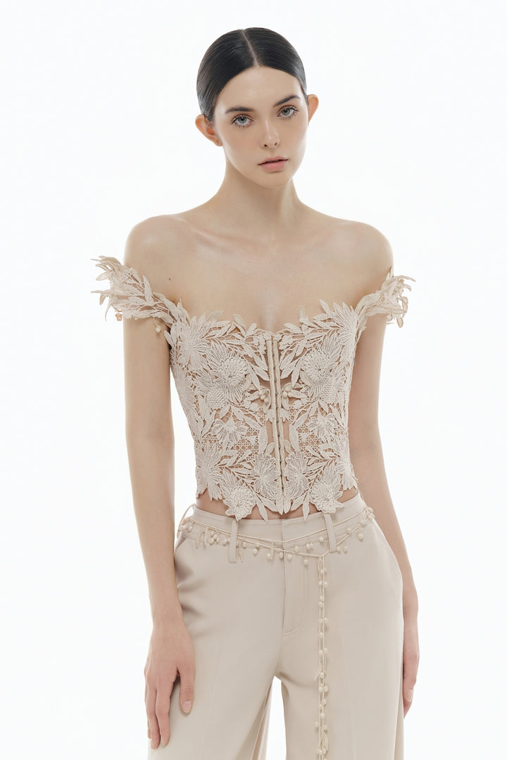 Alba Off-Shoulder Applique Top - MEAN BLVD