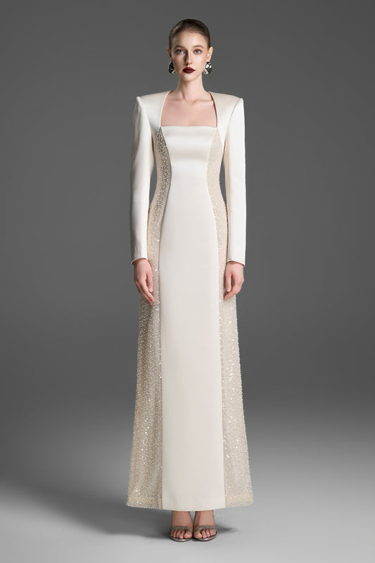 Alina Square Neck Sequin Maxi Dress - MEAN BLVD