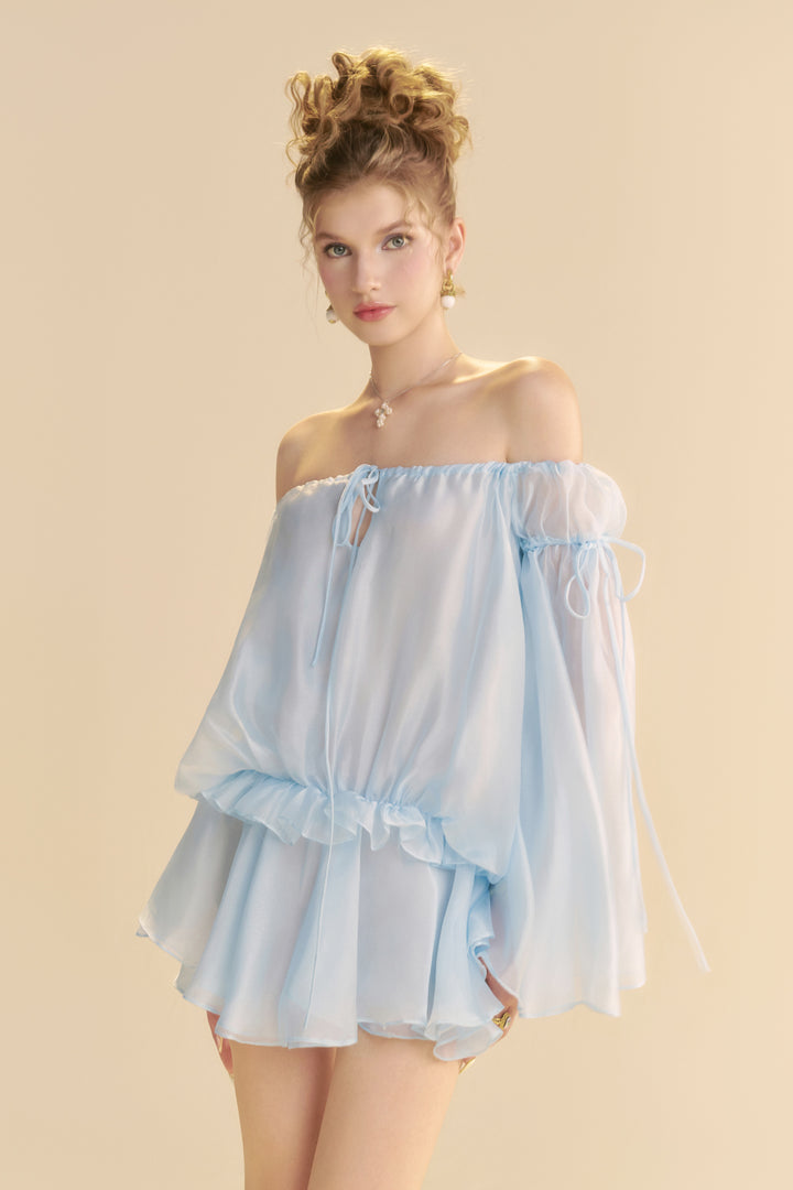 Alize Blouson Ribbon Mini Dress - MEAN BLVD