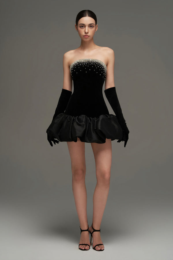 Allison Bubble Velvet Mini Dress - MEAN BLVD