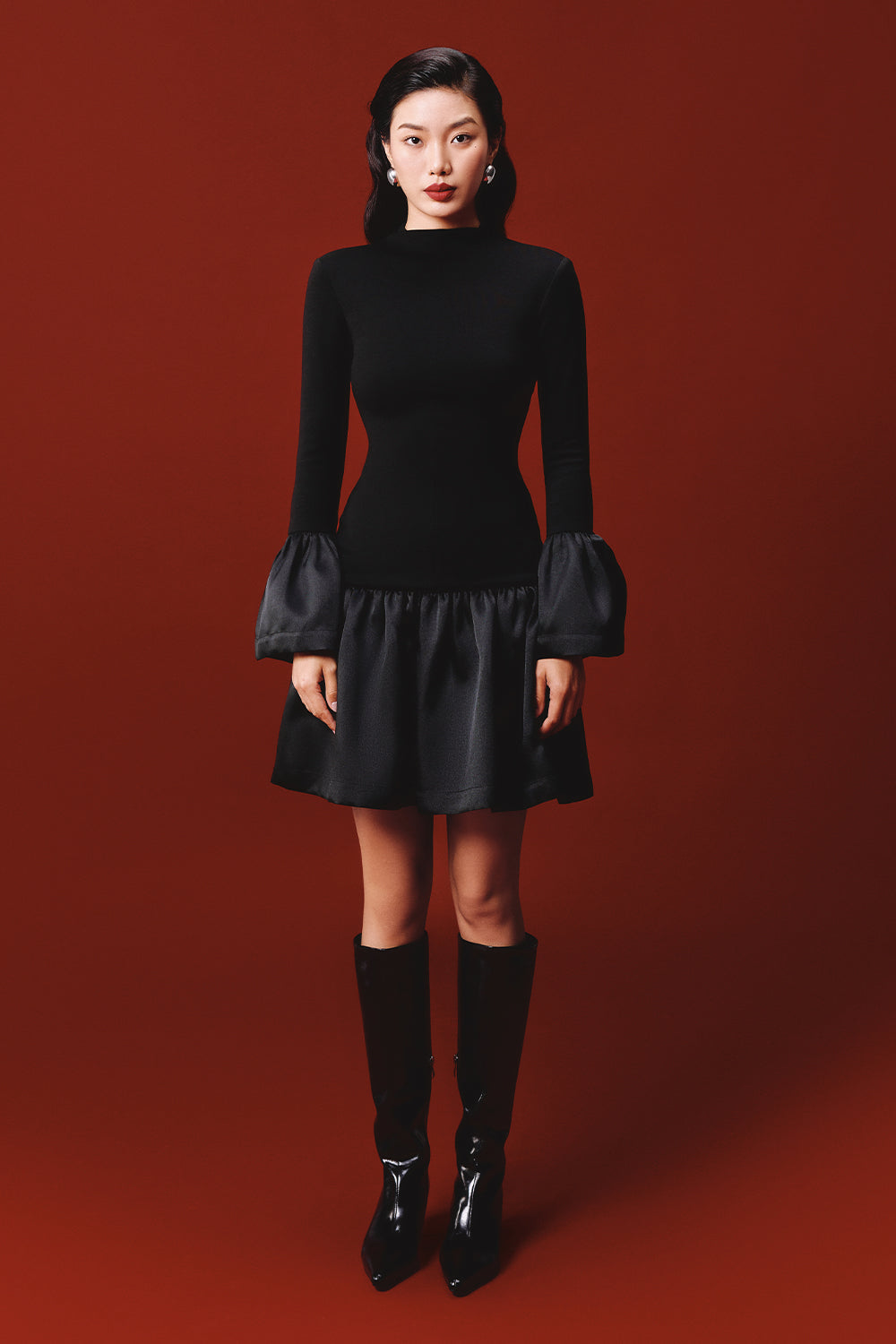 blouson mini dress Women's Alma Blouson Mini Dress Black XS/S/M/L/XL MEAN BLVD