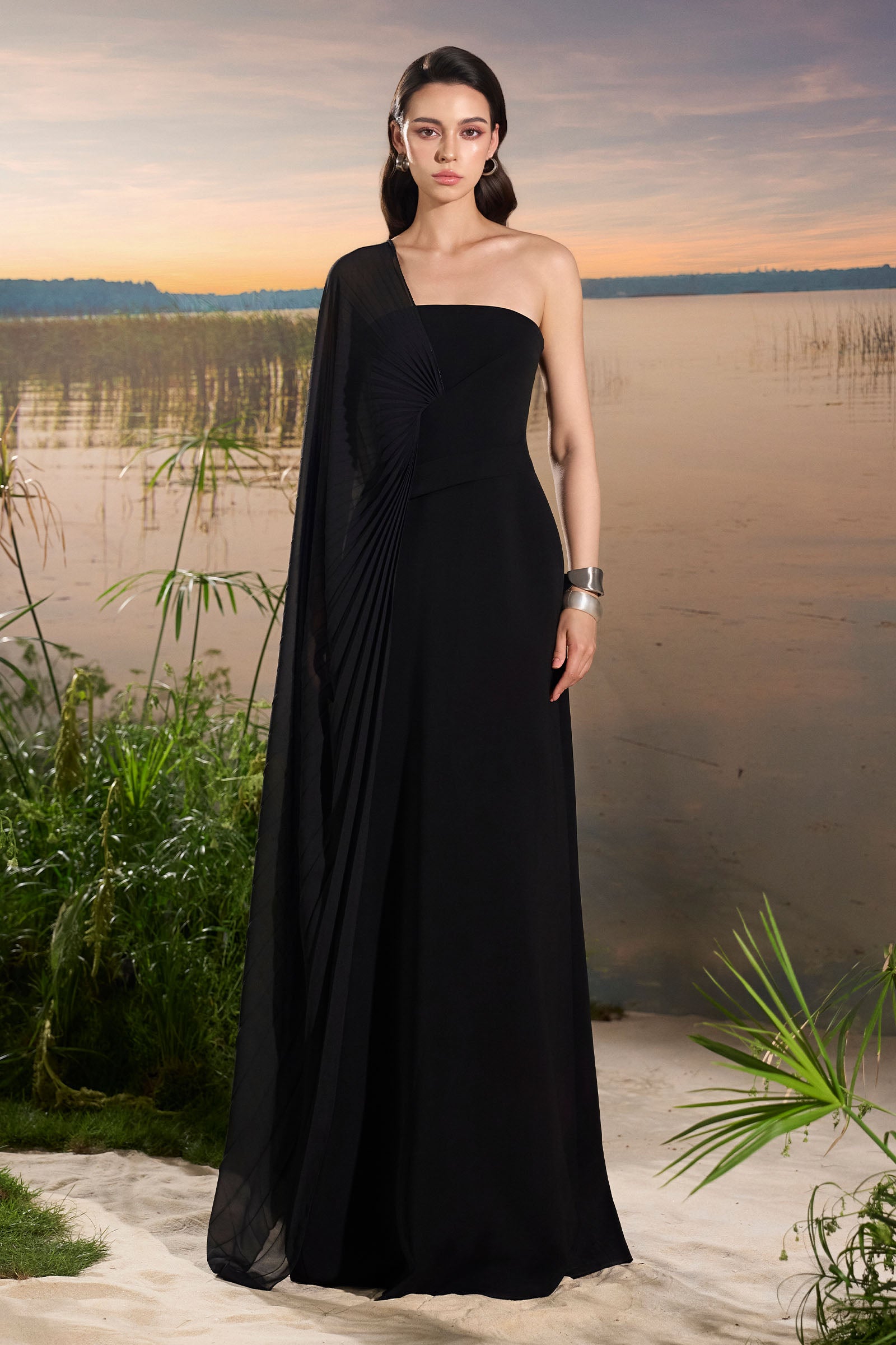 Alouette One Shoulder Maxi Dress - MEAN BLVD