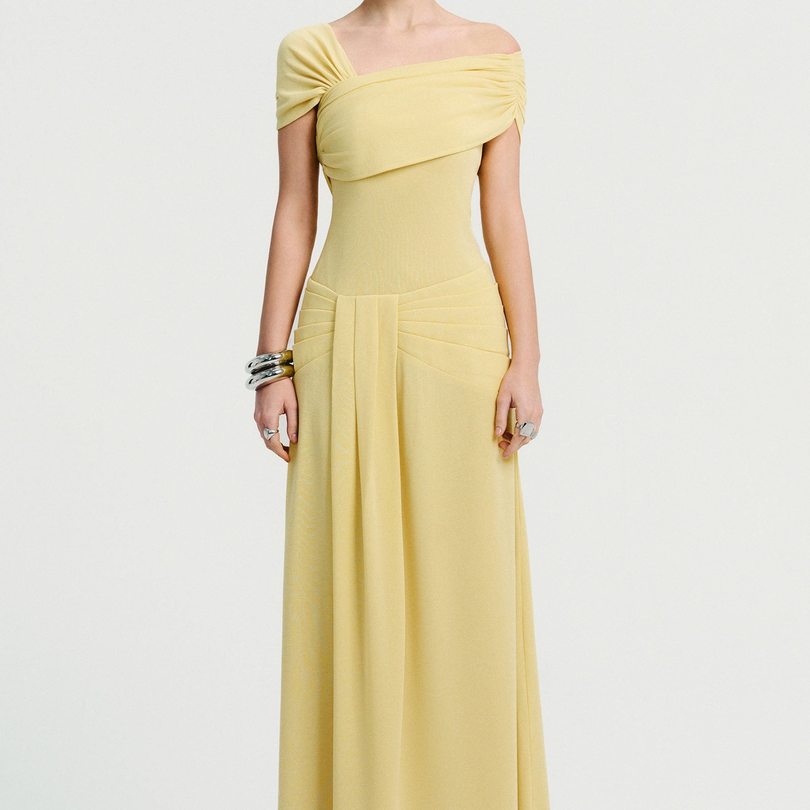 Amara Asymmetric Neck Maxi Dress - MEAN BLVD
