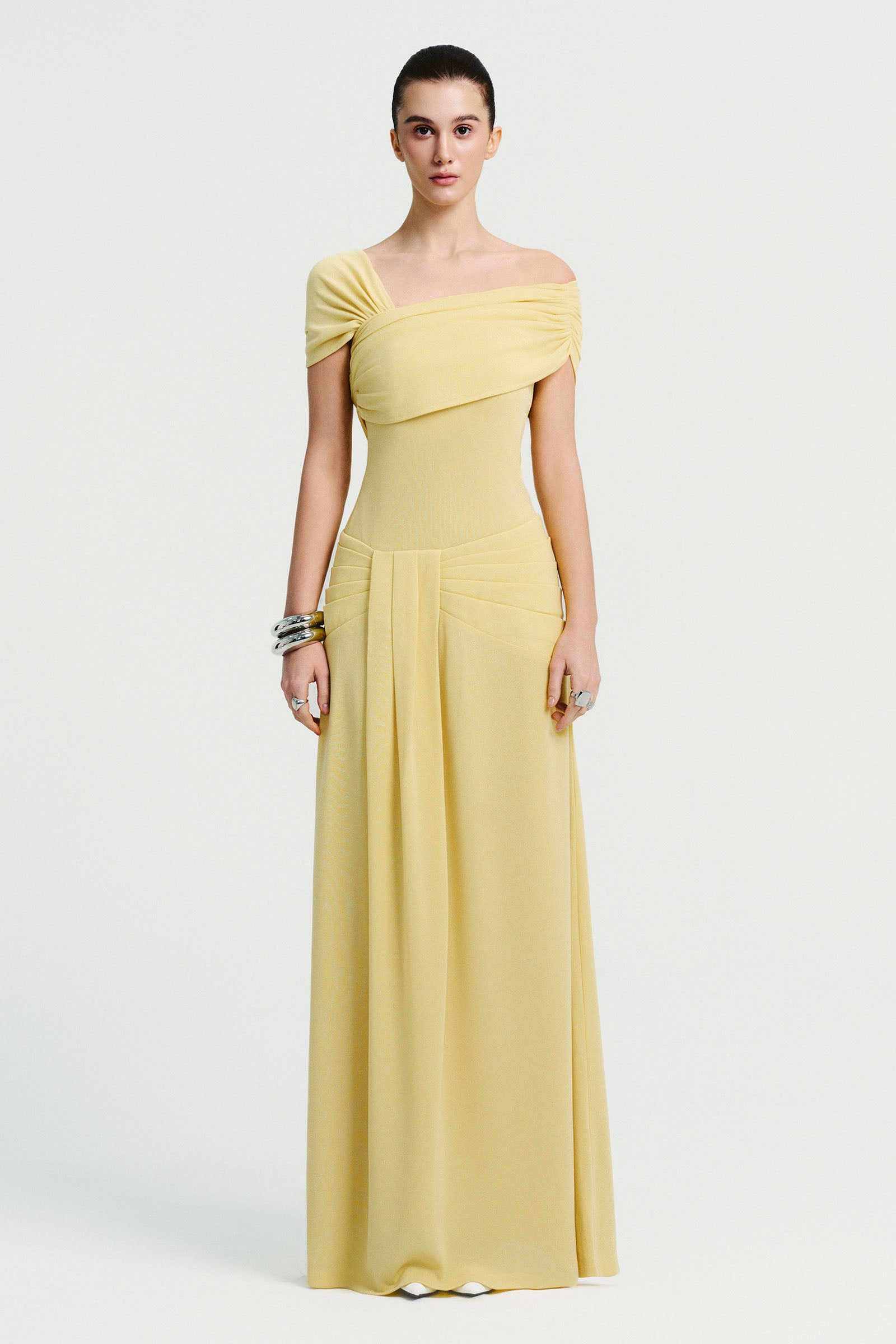 Amara Asymmetric Neck Maxi Dress - MEAN BLVD
