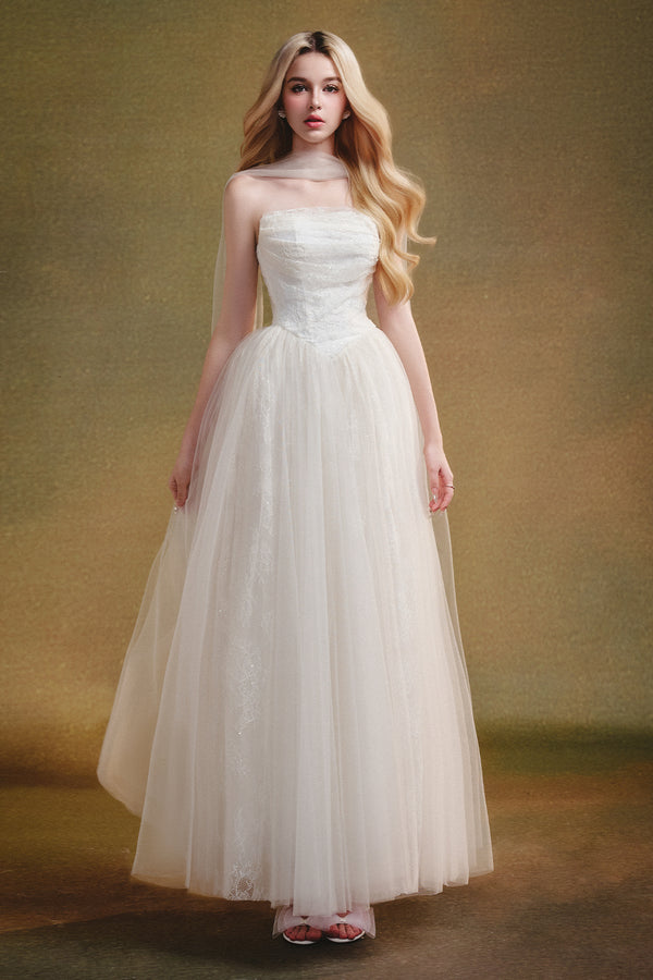 Amelia Ball Gown Gathering Maxi Dress - MEAN BLVD