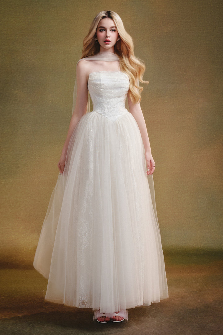 Amelia Ball Gown Gathering Maxi Dress - MEAN BLVD