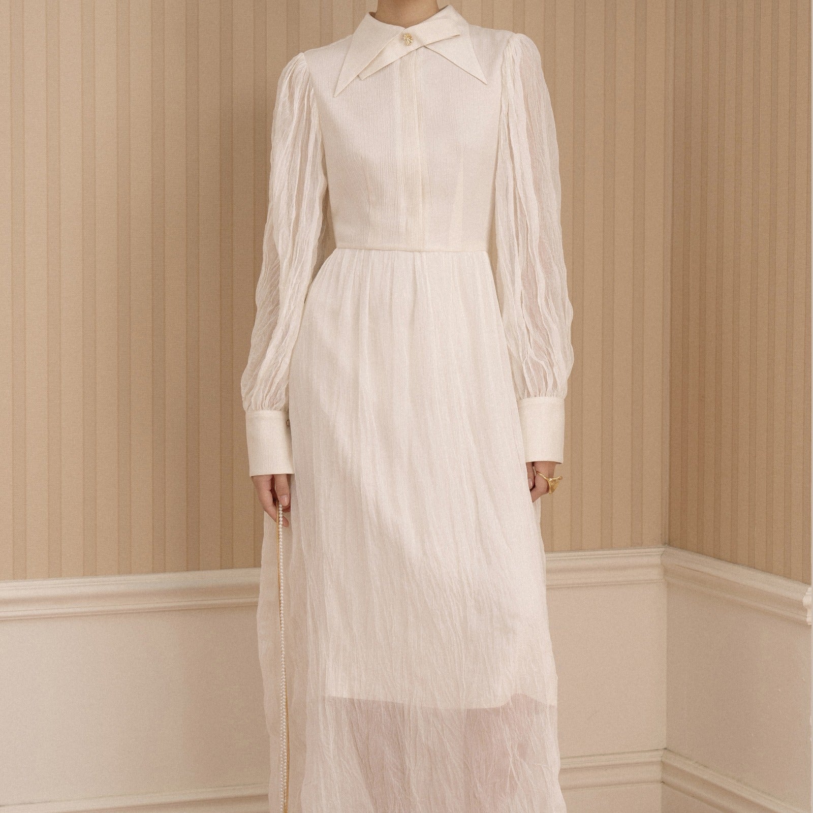 Amelie Collared Maxi Dress - MEAN BLVD