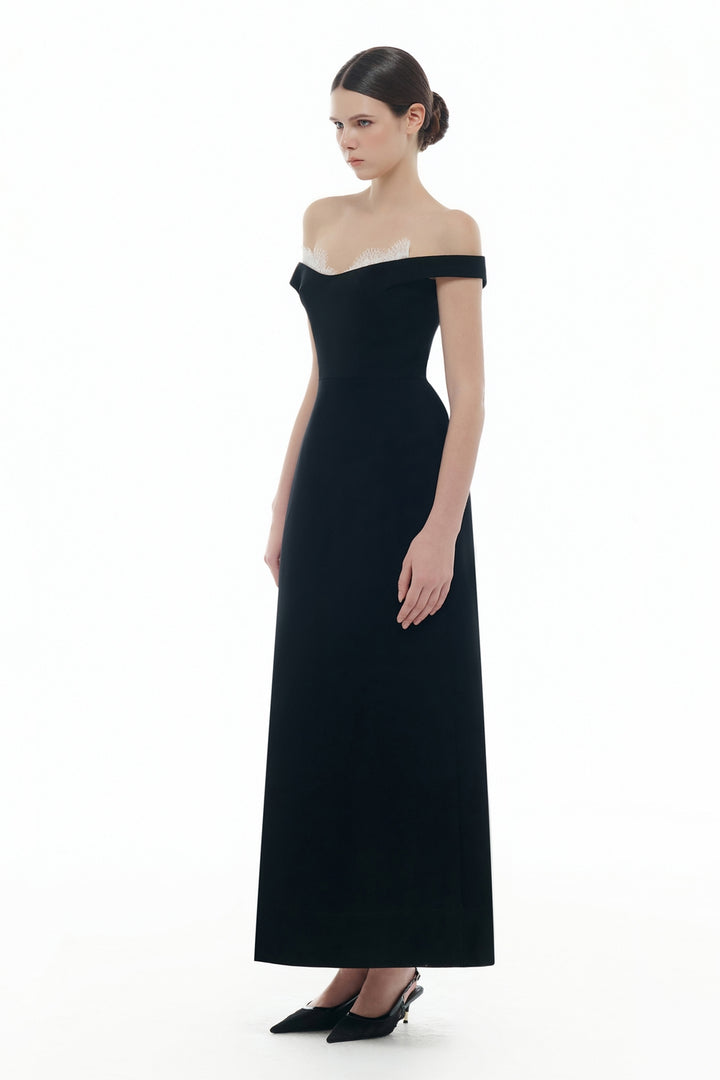 Amélie Off-Shoulder Applique Midi Dress - MEAN BLVD