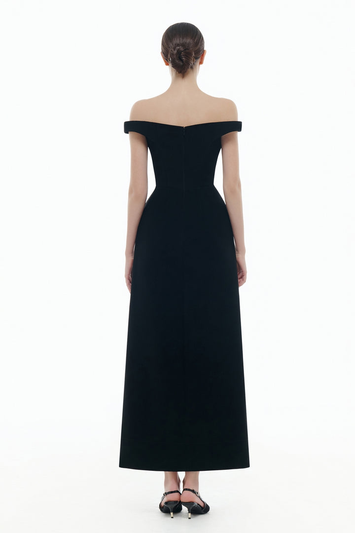 Amélie Off-Shoulder Applique Midi Dress - MEAN BLVD