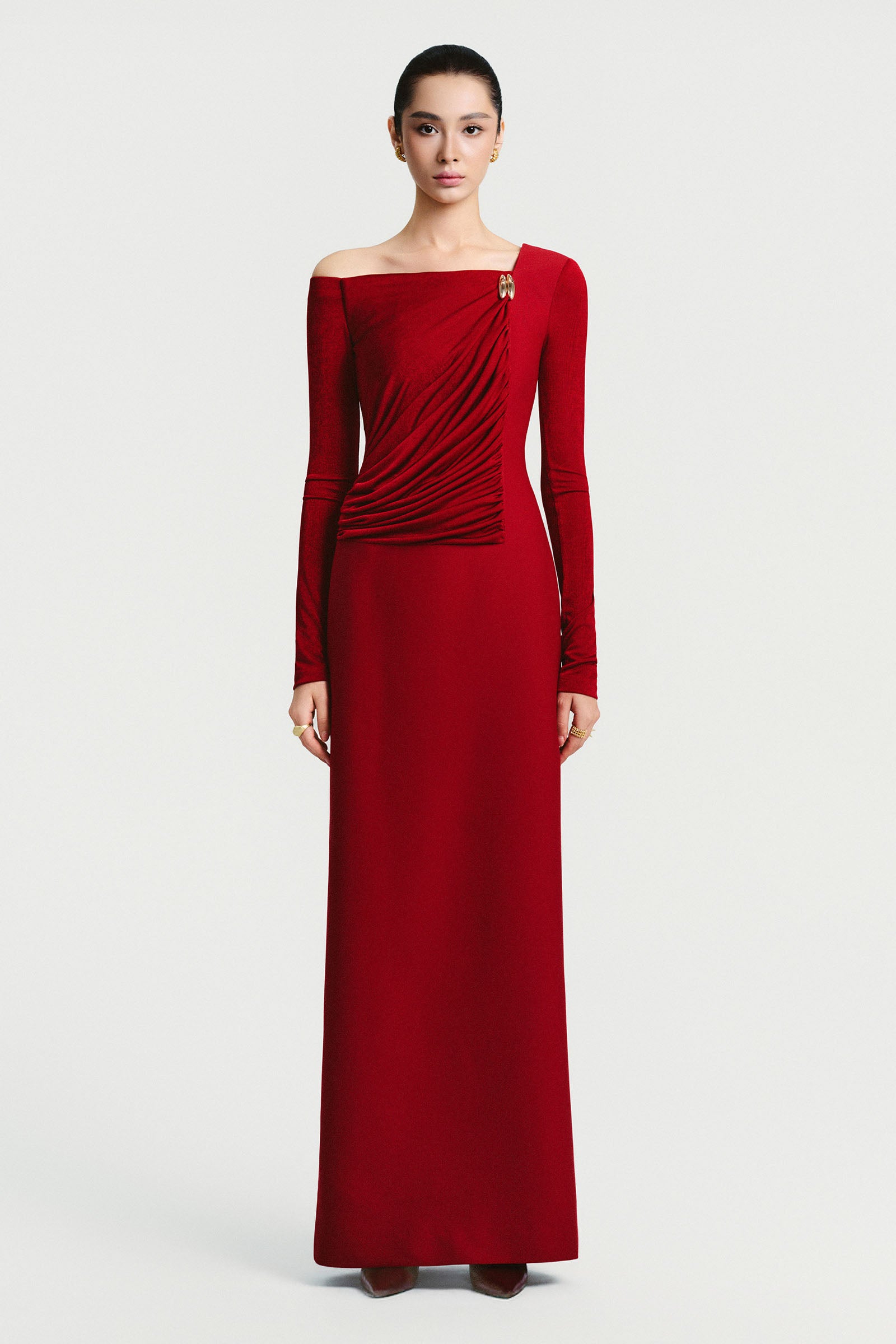 Amelie Ruched Maxi Dress - MEAN BLVD