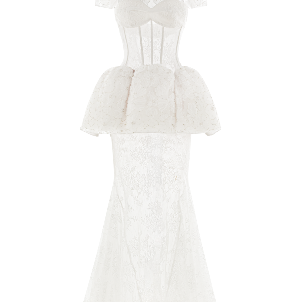 Ameline Mermaid Draped Maxi Dress - MEAN BLVD