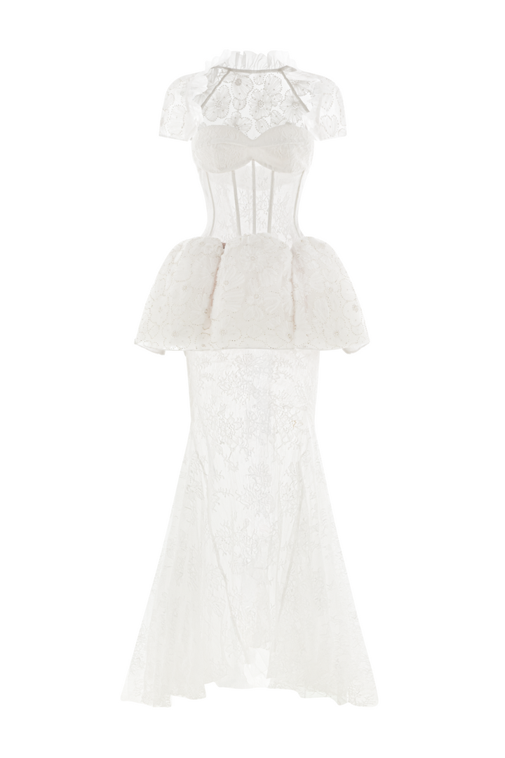 Ameline Mermaid Draped Maxi Dress - MEAN BLVD