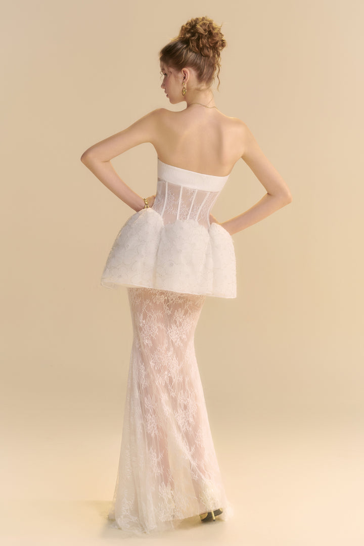 Ameline Mermaid Draped Maxi Dress - MEAN BLVD