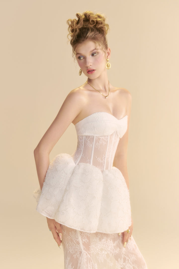 Ameline Mermaid Draped Maxi Dress - MEAN BLVD