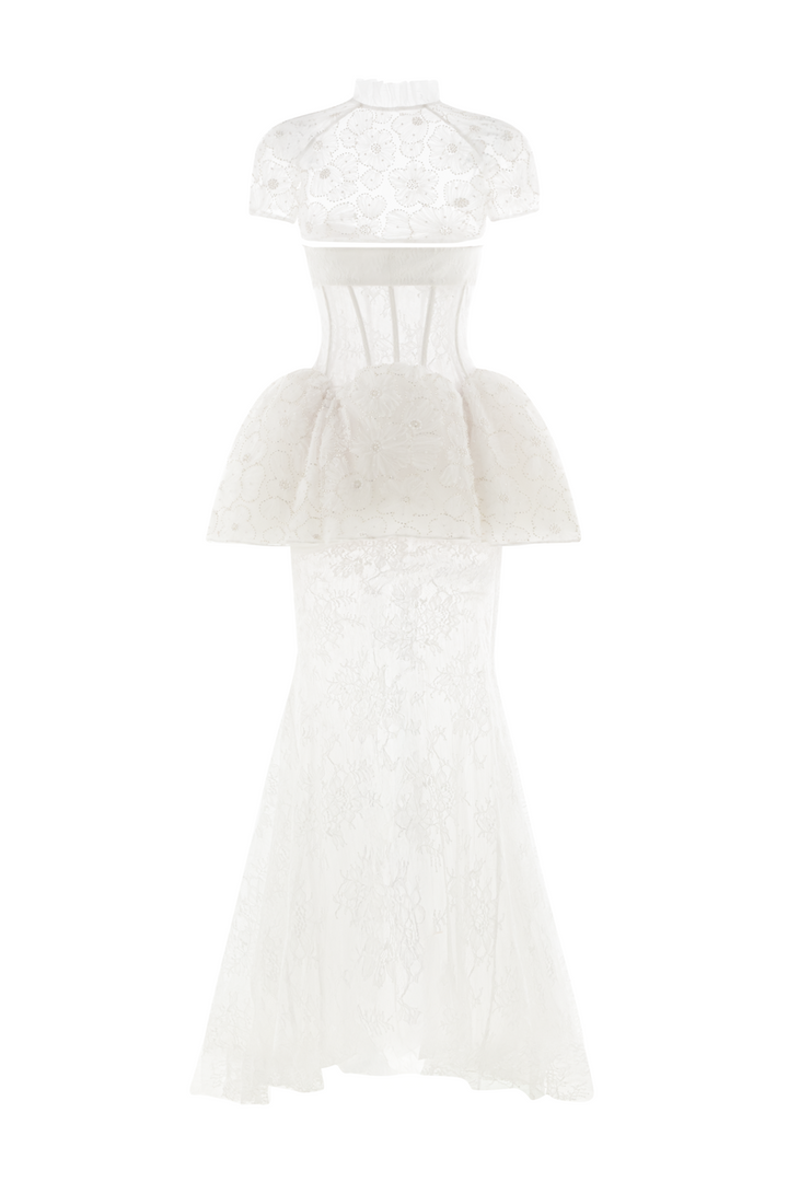 Ameline Mermaid Draped Maxi Dress - MEAN BLVD