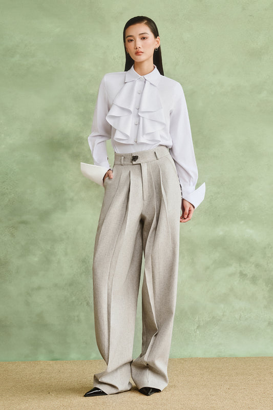 Amtor Collared Ruffle Shirt - MEAN BLVD