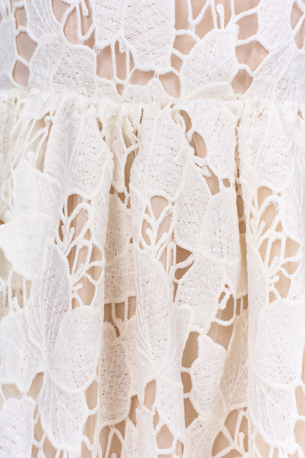 Women's Amy A-line Straight Across Neck Lace Ankle Length Dress XS/S/M/L/Customize Cream White MEAN BLVD Cream White / M Women's Amy A-line Straight Across Neck Lace Ankle Length Dress XS/S/M/L/Customize Cream White MEAN BLVD Cream White / M