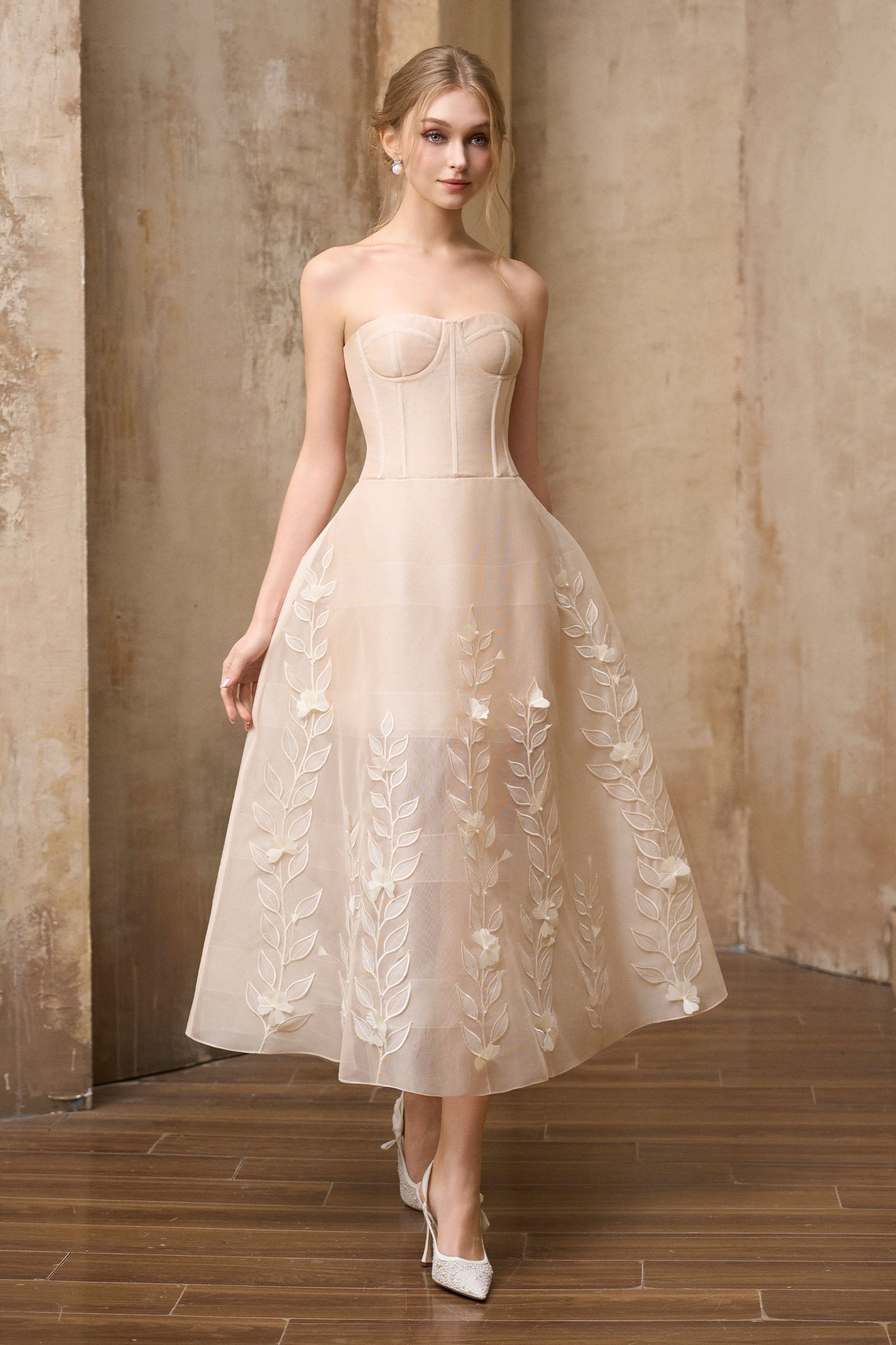 midi beige dress womens Beige Belted Midi Dress - All Dresses
