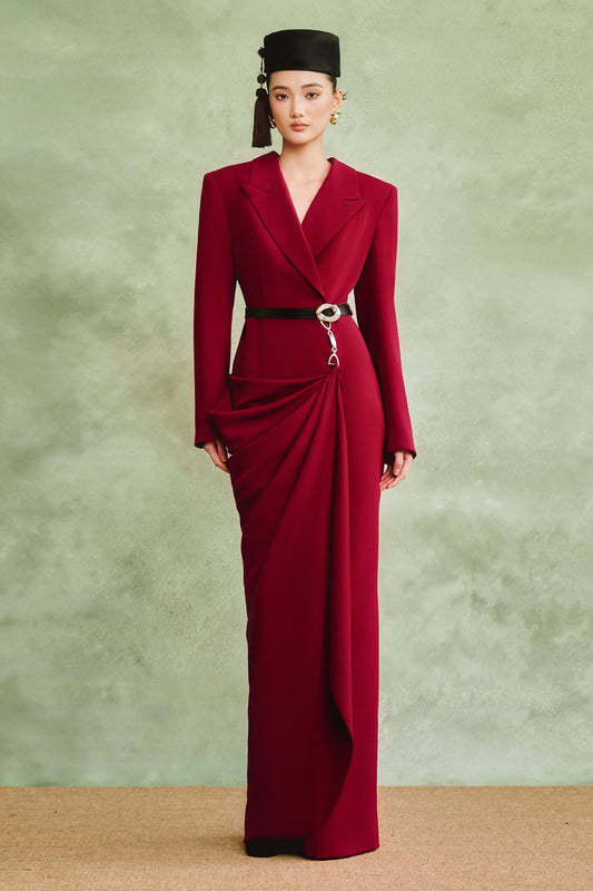 Ancona Sheath Draped Maxi Dress - MEAN BLVD