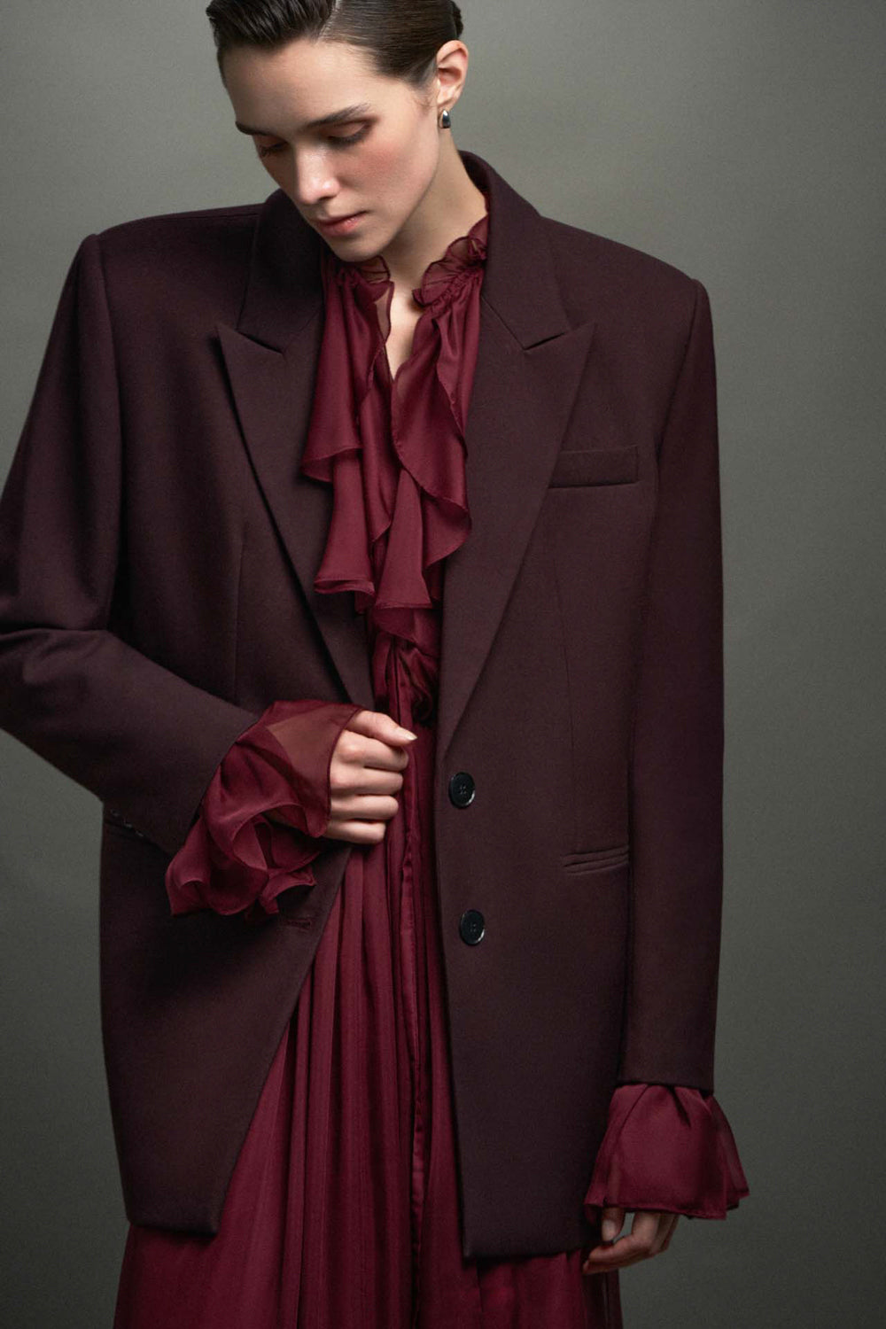 Andrea V-Neck Polycotton Blazer - MEAN BLVD