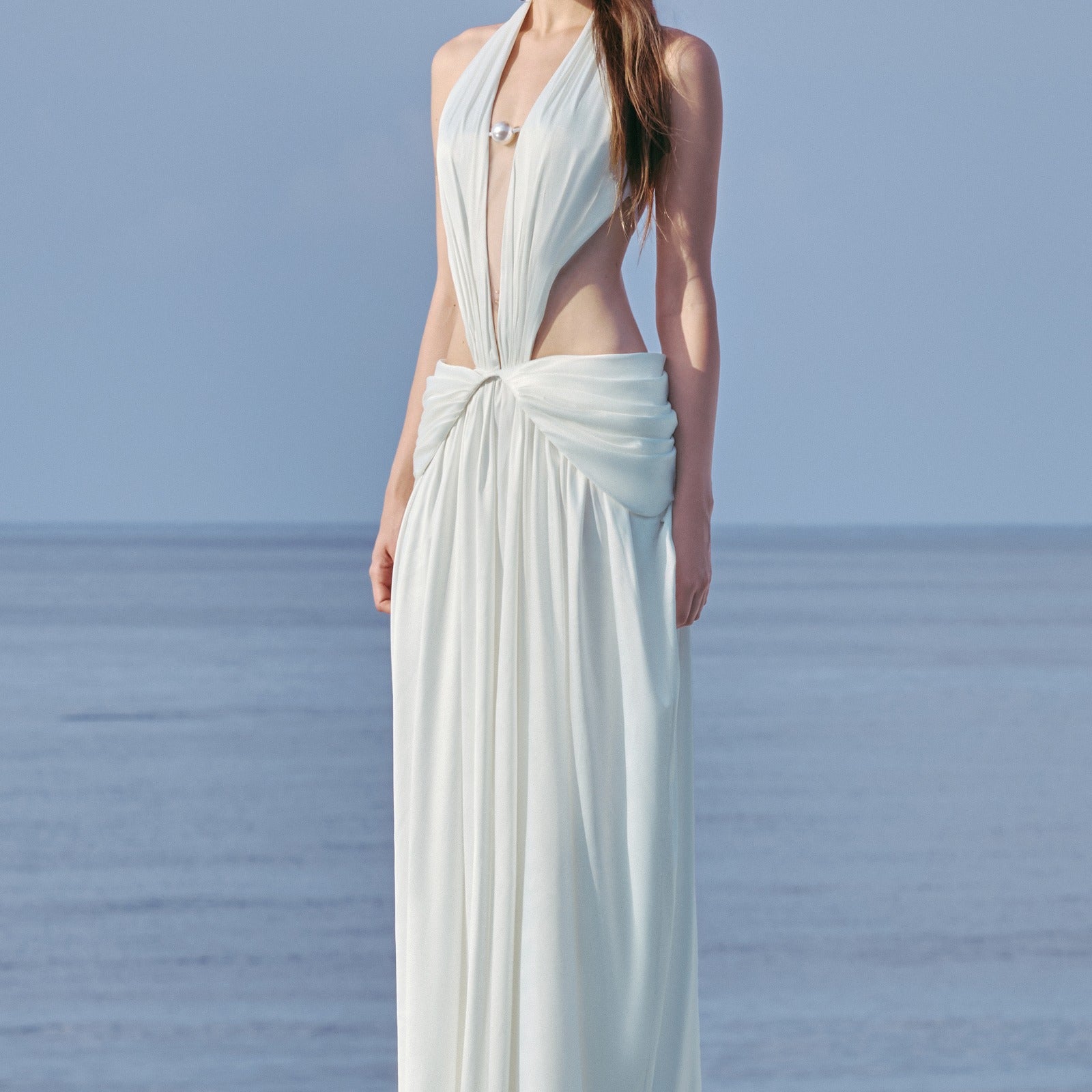 Aphrodite Draped Maxi Dress - MEAN BLVD