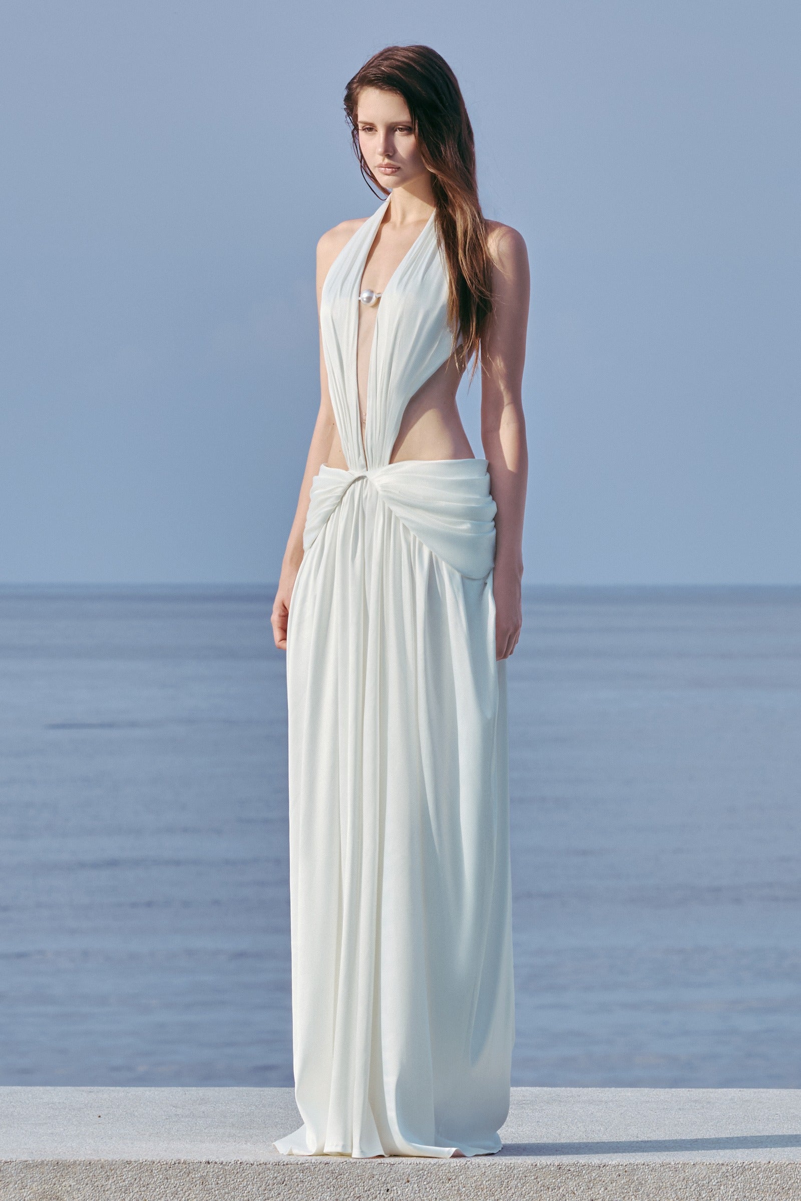 Aphrodite Draped Maxi Dress - MEAN BLVD
