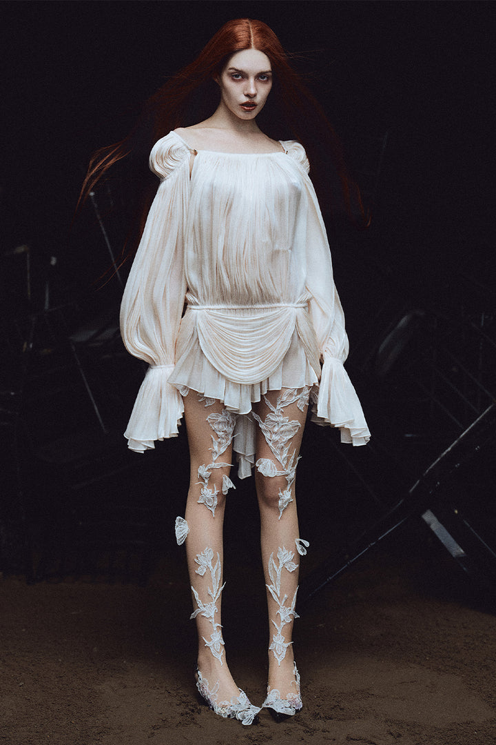 Arcadia Blouson Draped Mini Dress - MEAN BLVD