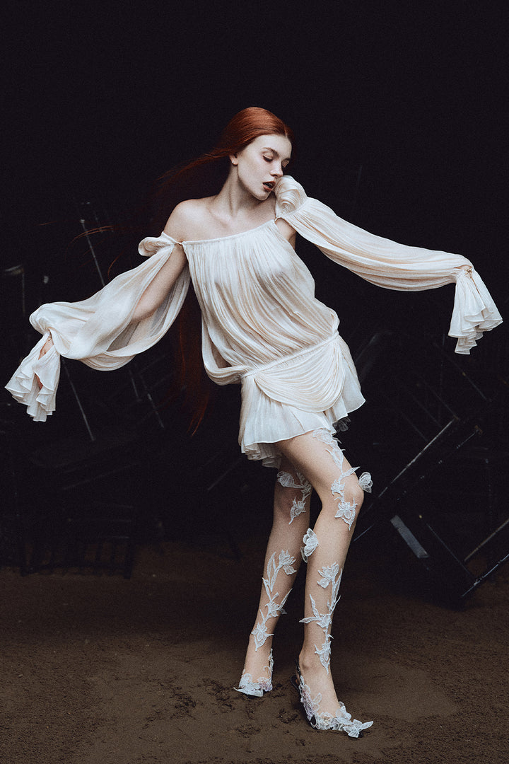 Arcadia Blouson Draped Mini Dress - MEAN BLVD