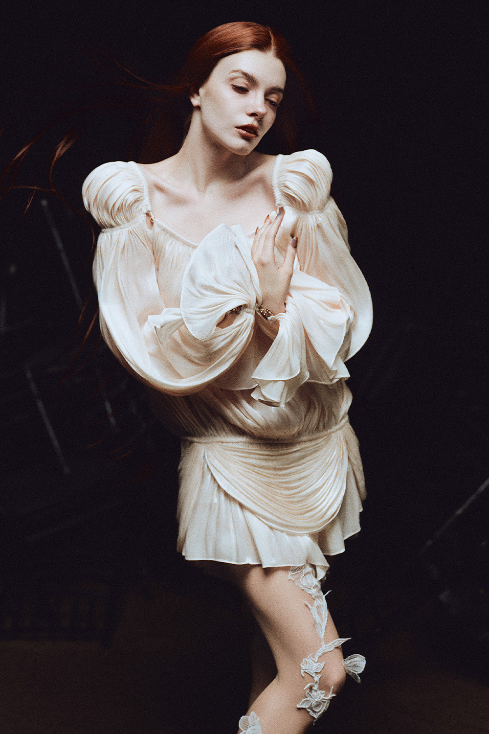 Arcadia Blouson Draped Mini Dress - MEAN BLVD