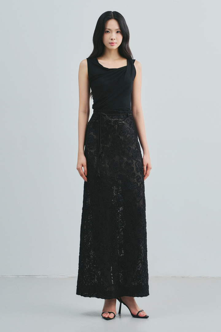 Areli Asymmetric Neck Draped Top - MEAN BLVD