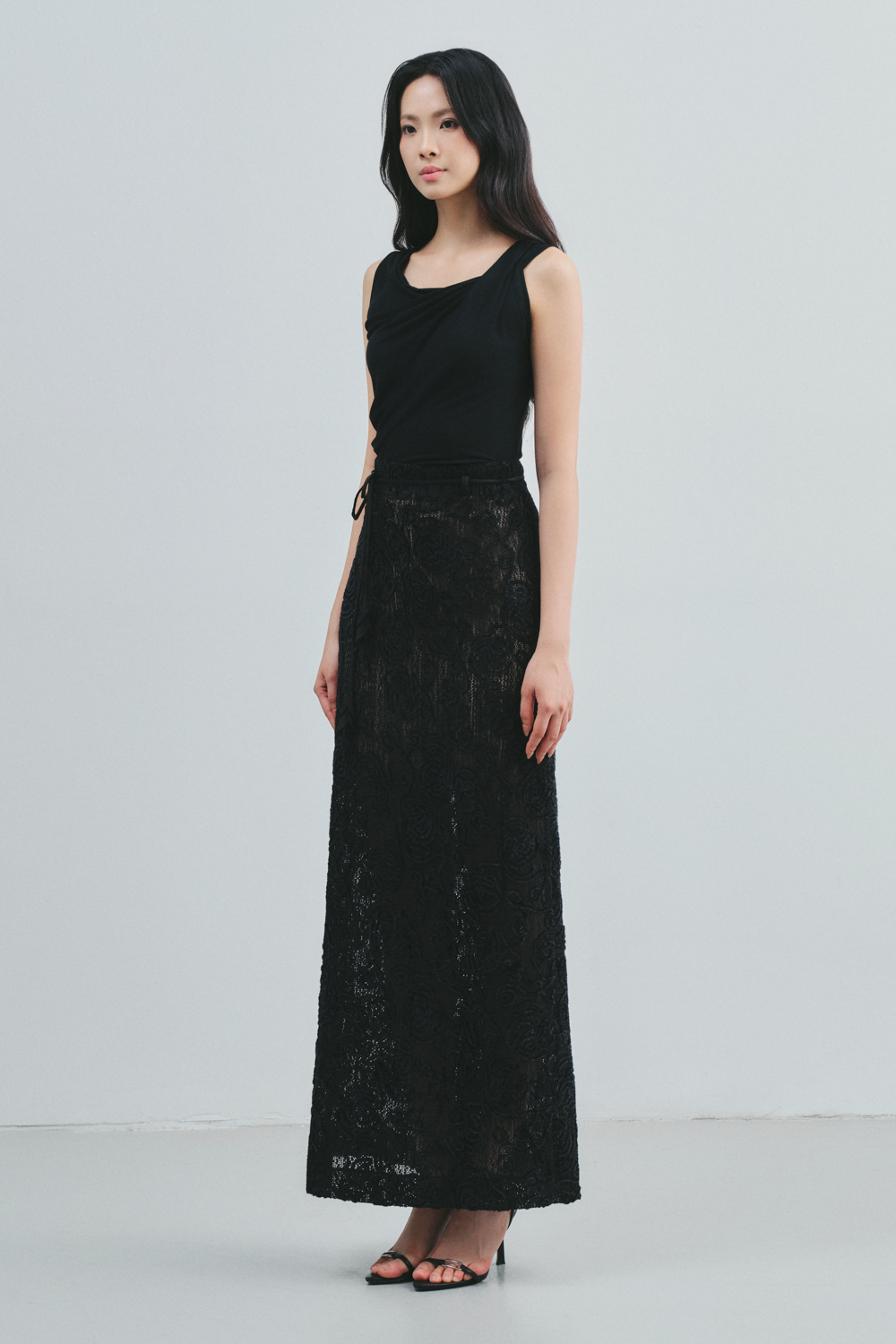 Areli Asymmetric Neck Draped Top - MEAN BLVD