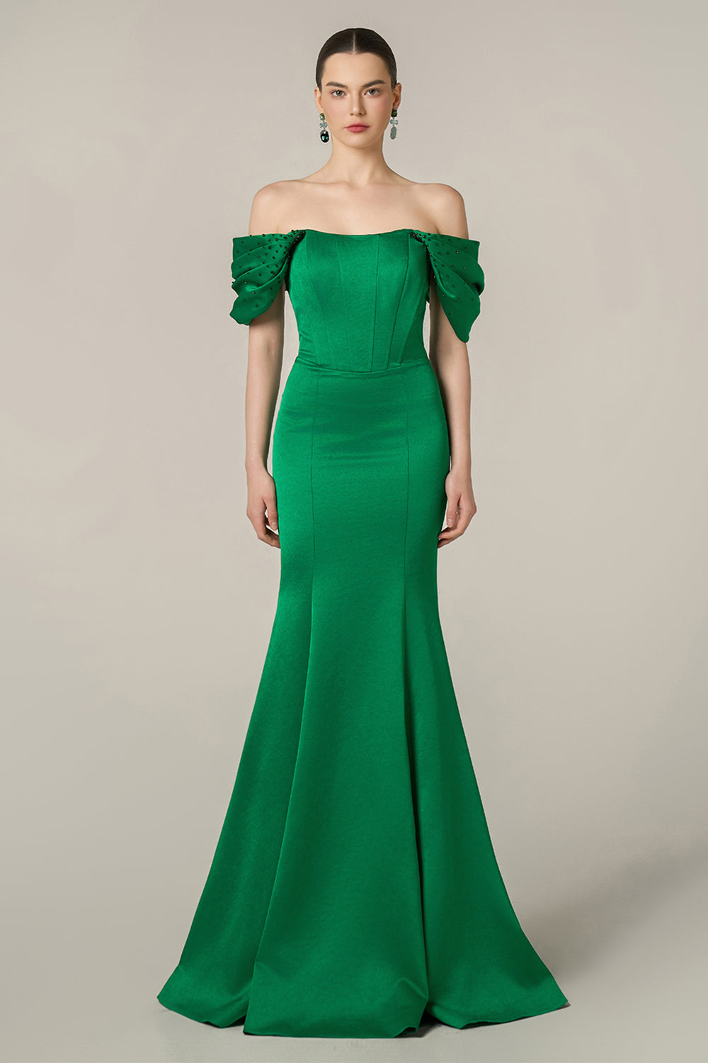 aria maxi dress Women's Aria Off-Shoulder Maxi Dress XS/S/M/L/XL/XXL/Customize Emerald/Light Lilac/Pastel Pink/Fiery Red MEAN BLVD Emerald / XS