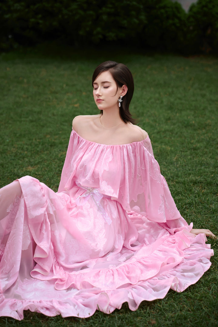 Artemis Bell Sleeve Gathering Maxi Dress - MEAN BLVD